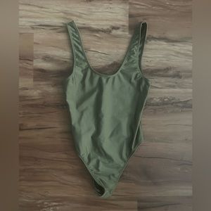 ASOS olive green thong bodysuit